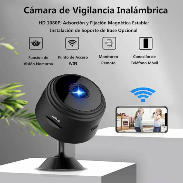 Mini Cámara de Seguridad Full HD 4K UltraVision™ | Con Micfrofono Incluido.
