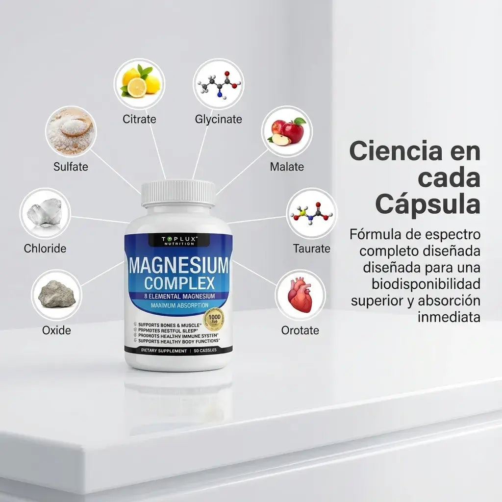 🇲🇬 Magnesium Complex 8 en 1, Contiene 90 Cápsulas